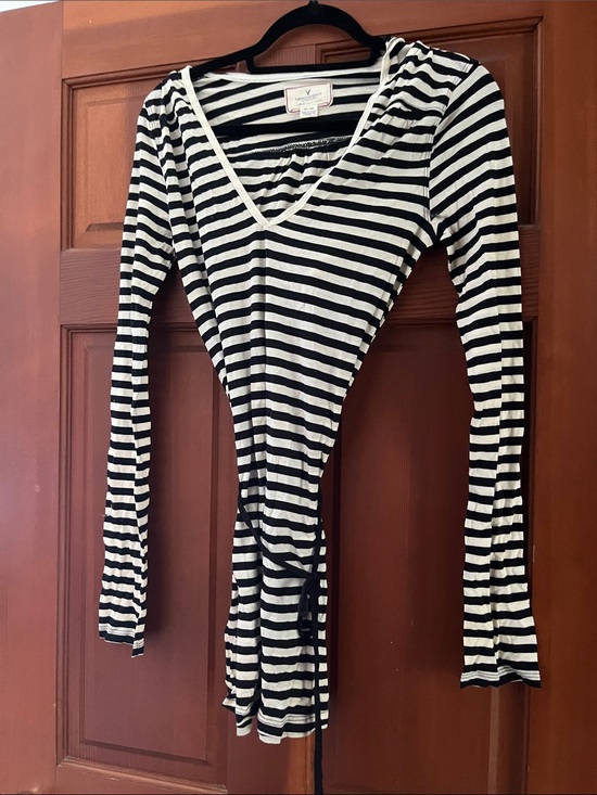 American Eagle Outfitters Other - American Eagle Outfitters Black & White Striped Tie-Waist Swim Coverup